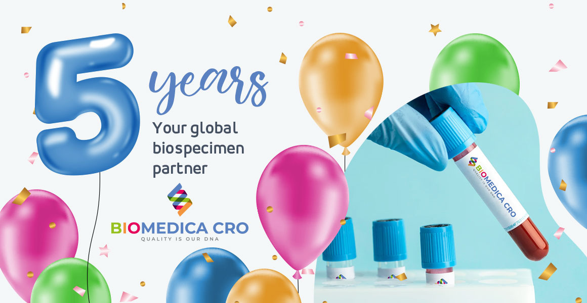 BOMEDICA CRO - 5 years of being your global biospecimen partner. We collect human biospecimens through a broad network of partnered hospitals in Ukraine and supply them globally since 2017..